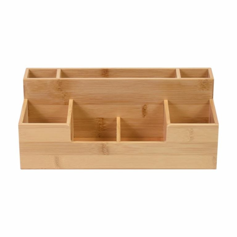 Organizer na artykuły papiernicze, bambusowy 30 x 15 x 11 cm